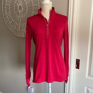 Kirkland - Mock Neck 1/4 Zip Track Jacket in Classic Red​​​​​​​​​